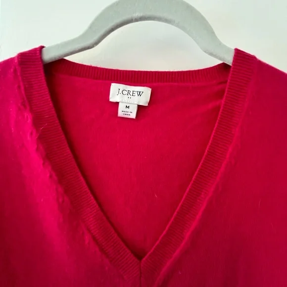 J. Crew Red V-Neck Sweater Soft Knit - Medium - Picture 3 of 7